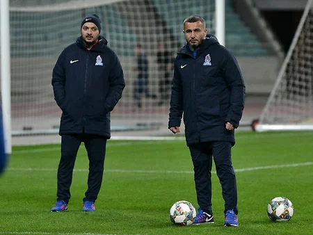 Azərbaycan yığması UEFA Millətlər Liqasındakı oyunlar ərəfəsində Bakı Olimpiya Stadionunda məşqə çıxıb