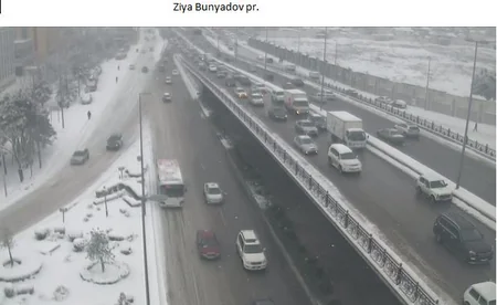 Bakının əksər küçələrində sıxlıq yaranıb, sərnişin avtobuslarının hərəkəti çətinləşib