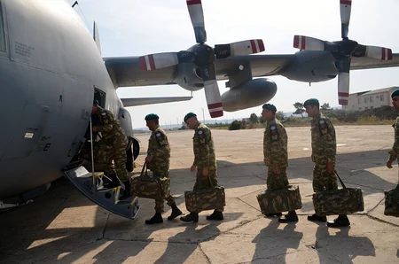 A group of Azerbaijani peacekeepers sent to Afghanistan