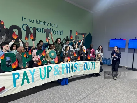 Участники эко-акции на COP29 выступили с требованием достижения климатической справедливости