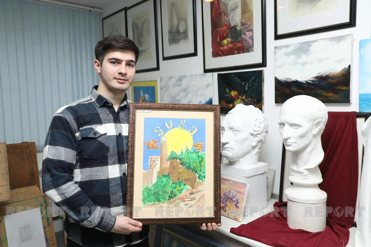 Danışma məhdudiyyətli gənc rəssamın uğur hekayəsi  - VİDEO