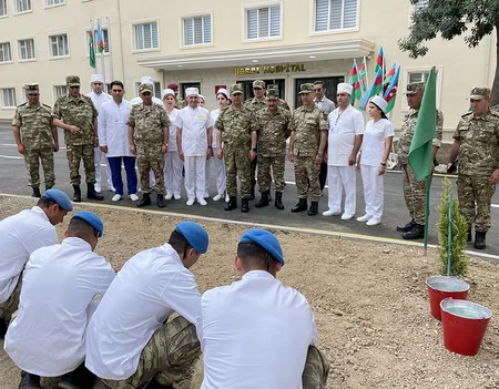 Zakir Həsənov Xocavənddə hərbi hospitalın açılışında olub