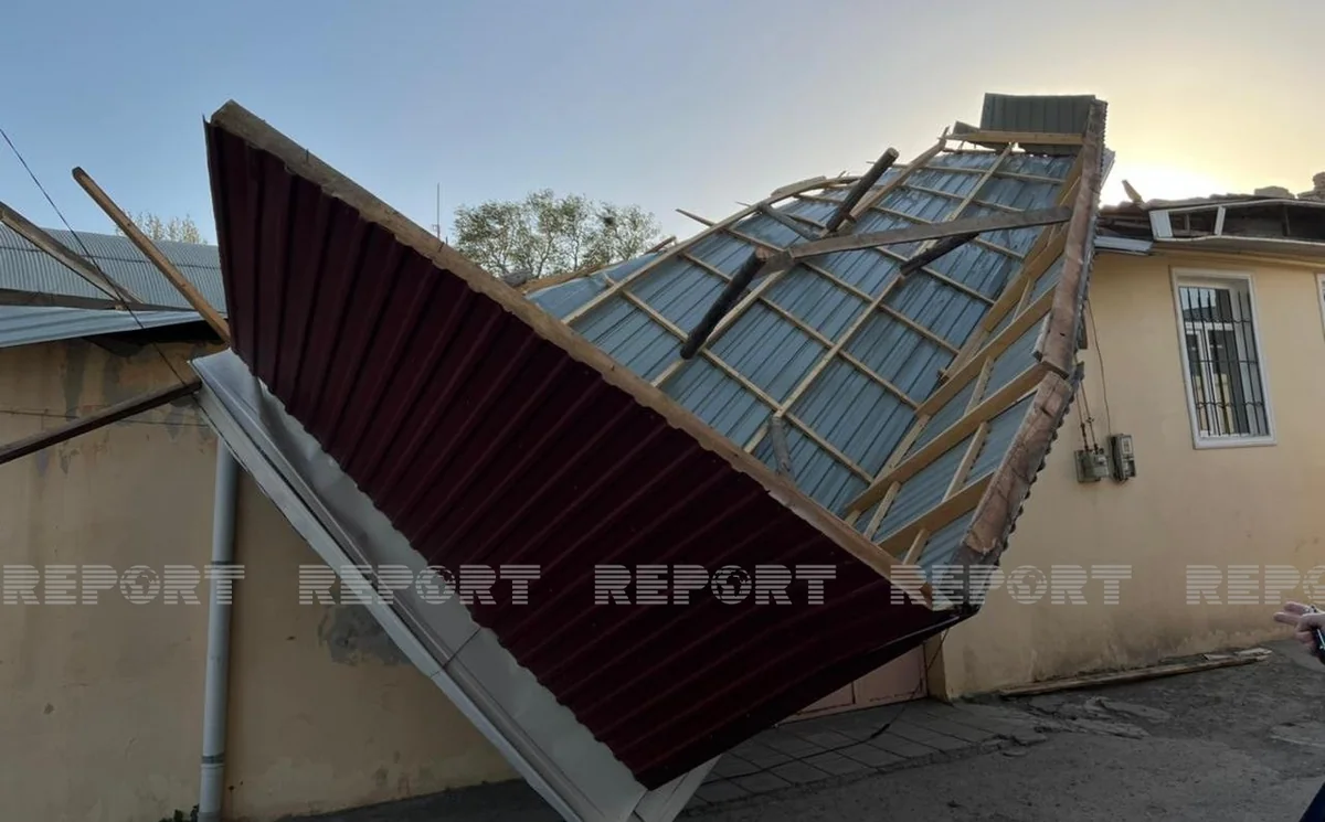 Güclü külək Gəncədə bir sıra fəsadlar törədib