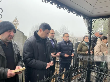 Gürcüstanda 20 Yanvar şəhidinin məzarı ziyarət olunub