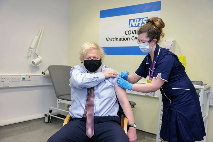 Boris Johnson receives Oxford-AstraZeneca vaccine