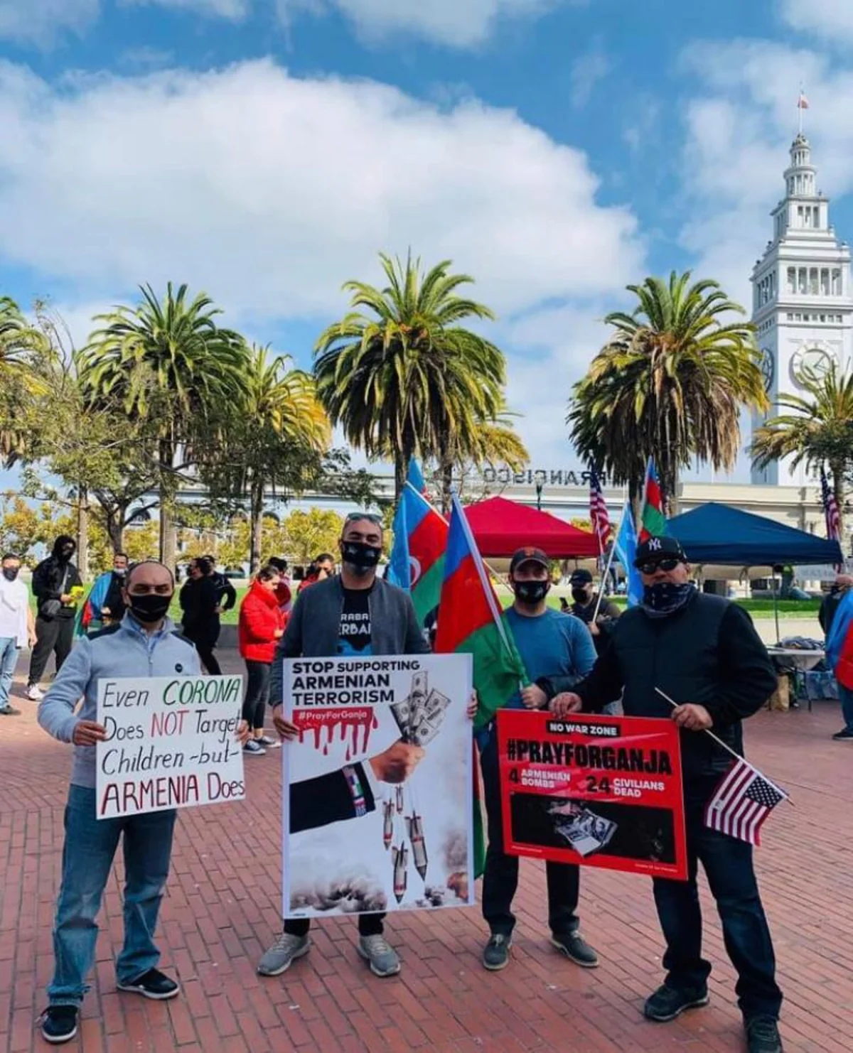Kaliforniyada Gəncə terroru ilə bağlı etiraz aksiyası keçirilib