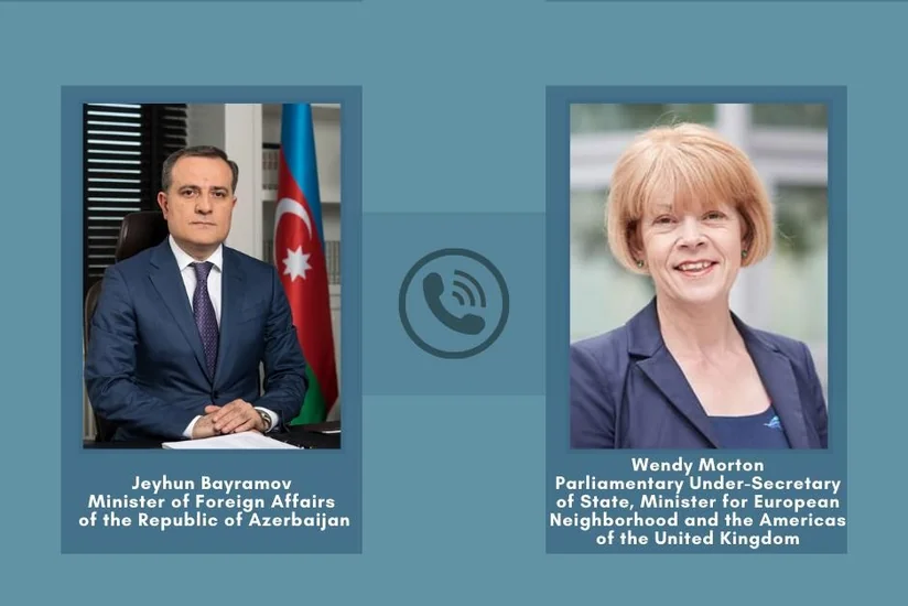 Ceyhun Bayramovla Britaniyanın dövlət naziri arasında telefon danışığı olub