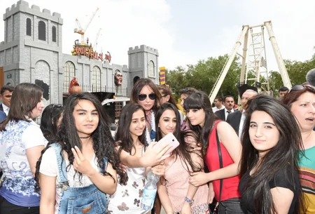 Ilham Aliyev attends the opening of Baku White City boulevard