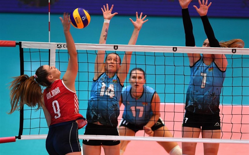 Qadın voleybolçulardan ibarət Azərbaycan millisi Avropa çempionatına qələbə ilə başlayıb