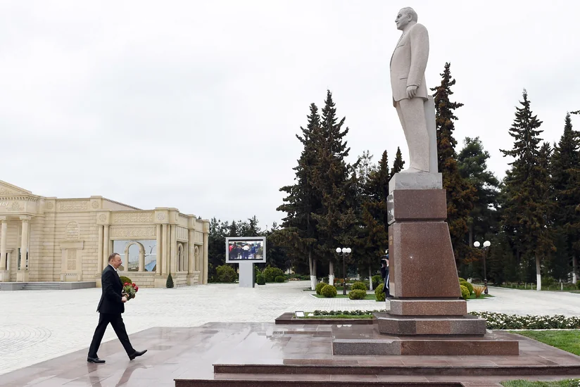President Ilham Aliyev arrives Saatli district of Azerbaijan