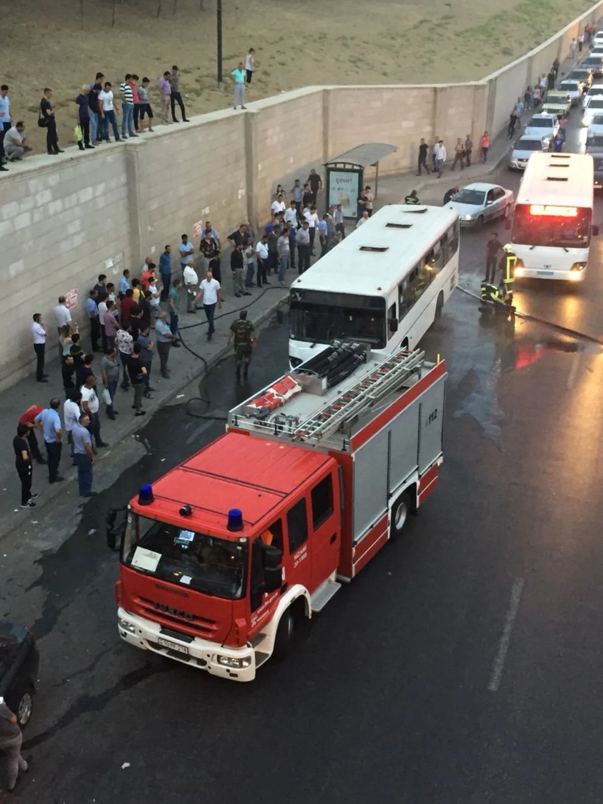 Bakıda sərnişin avtobusunda yanğın olub