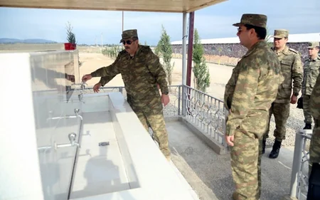 Defense Minister of Azerbaijan inspected the progress of construction work in the military units in frontline zone