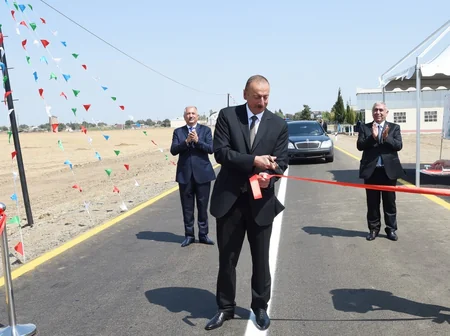 Prezident İlham Əliyev Cəlilabad-Astanlı-Cəngan-Soltankənd avtomobil yolunun açılışında iştirak edib