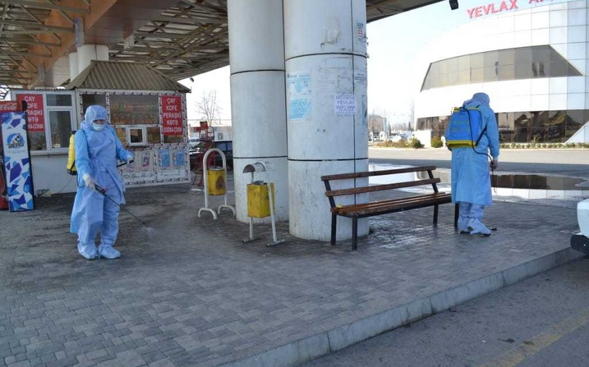 Yevlaxda koronavirus əleyhinə dezinfeksiya