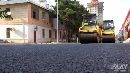 Bakının Nizami rayonunun Şirin Mirzəyev küçəsi təmir edilir