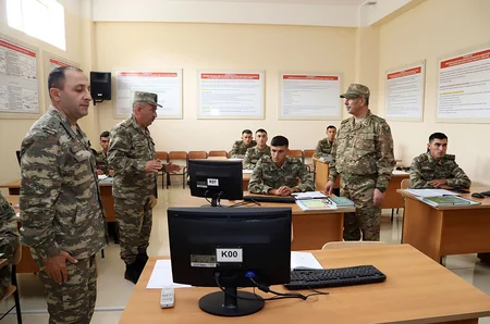 Azerbaijani defense minister views young officers’ training process