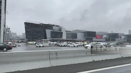 Latest visuals from Crocus City Hall following terrorist attack