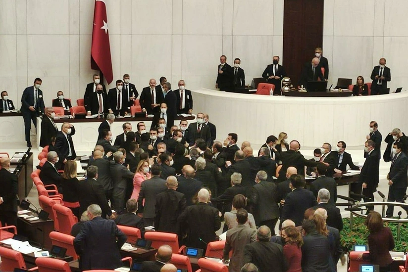 Fight breaks out in Turkish parliament
