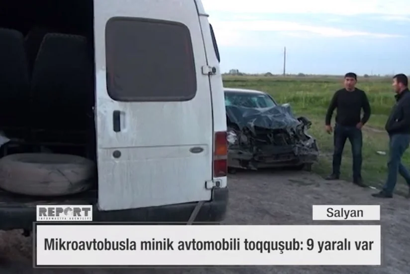 В Сальяне произошло ДТП, пострадали 9 человек - ВИДЕО - ОБНОВЛЕНО