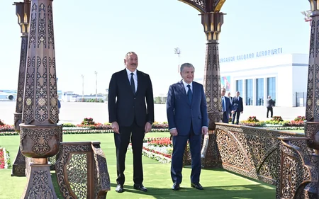 Azərbaycan Prezidentinin Özbəkistanın Ürgənc şəhərinə səfəri başlayıb