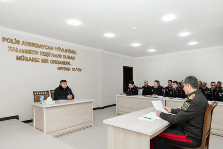 Daxili işlər naziri Saatlı rayonunda vətəndaş qəbulu və sıra baxışı keçirib  ​