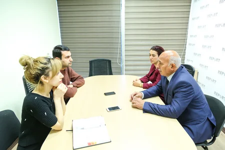 AMFA rəhbərliyi Report İnformasiya Agentliyində olub - FOTO