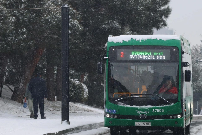 AYNA: Qarlı hava şəraitində ictimai nəqliyyatın fasiləsizliyi təmin edilib