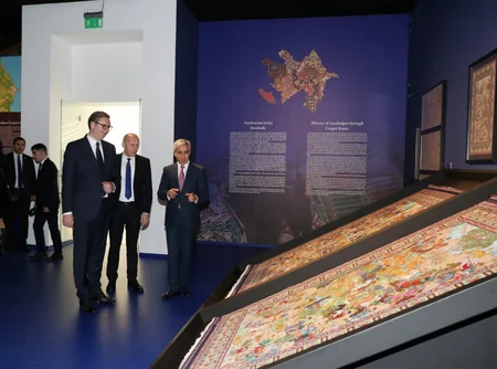 Serbiya Prezidenti Heydər Əliyev Mərkəzi ilə tanış olub