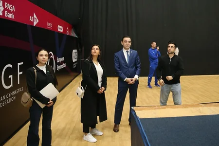 Türkiyəli Olimpiya mükafatçısı Milli Gimnastika Arenasının qonağı olub