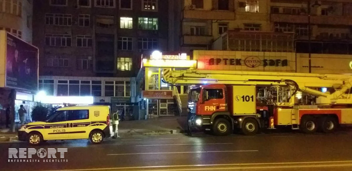 Bakıda çoxmərtəbəli binada yanğın hadisəsi olub - FOTO
