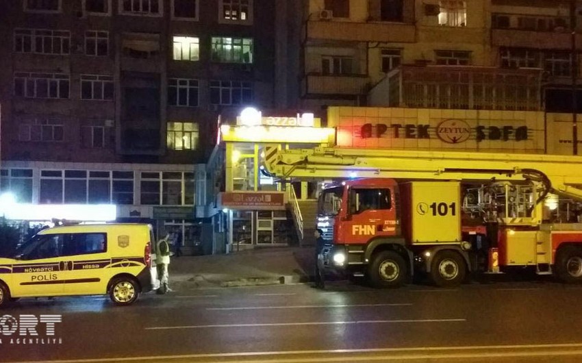 Bakıda çoxmərtəbəli binada yanğın hadisəsi olub - FOTO