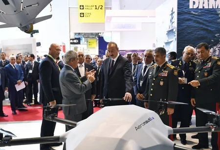 President Ilham Aliyev views 3rd Azerbaijan International Defense Exhibition ADEX 2018