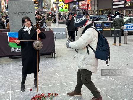 Nyu-Yorkun məşhur “Times Square” meydanında 20 Yanvar şəhidləri anılıb