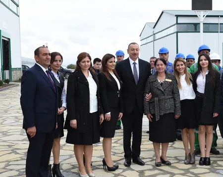 Prezident İlham Əliyev Ağstafada “Karvan-L EKO” sənaye parkında inşası başa çatdırılan müəssisələrin və istixana kompleksinin açılışında iştirak edib