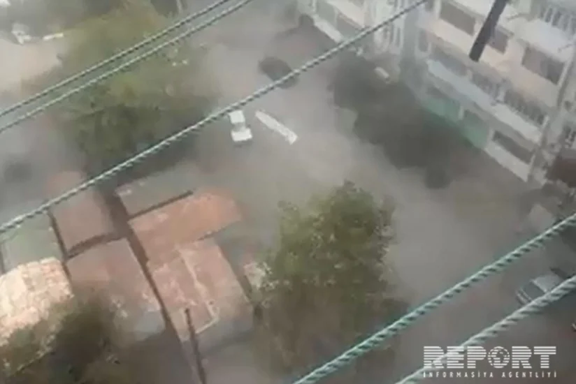 В Гяндже начался сильный ветер - ВИДЕО