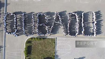 Kürdəmirdə Zəfər Günü münasibətilə fləş-mob keçirilib