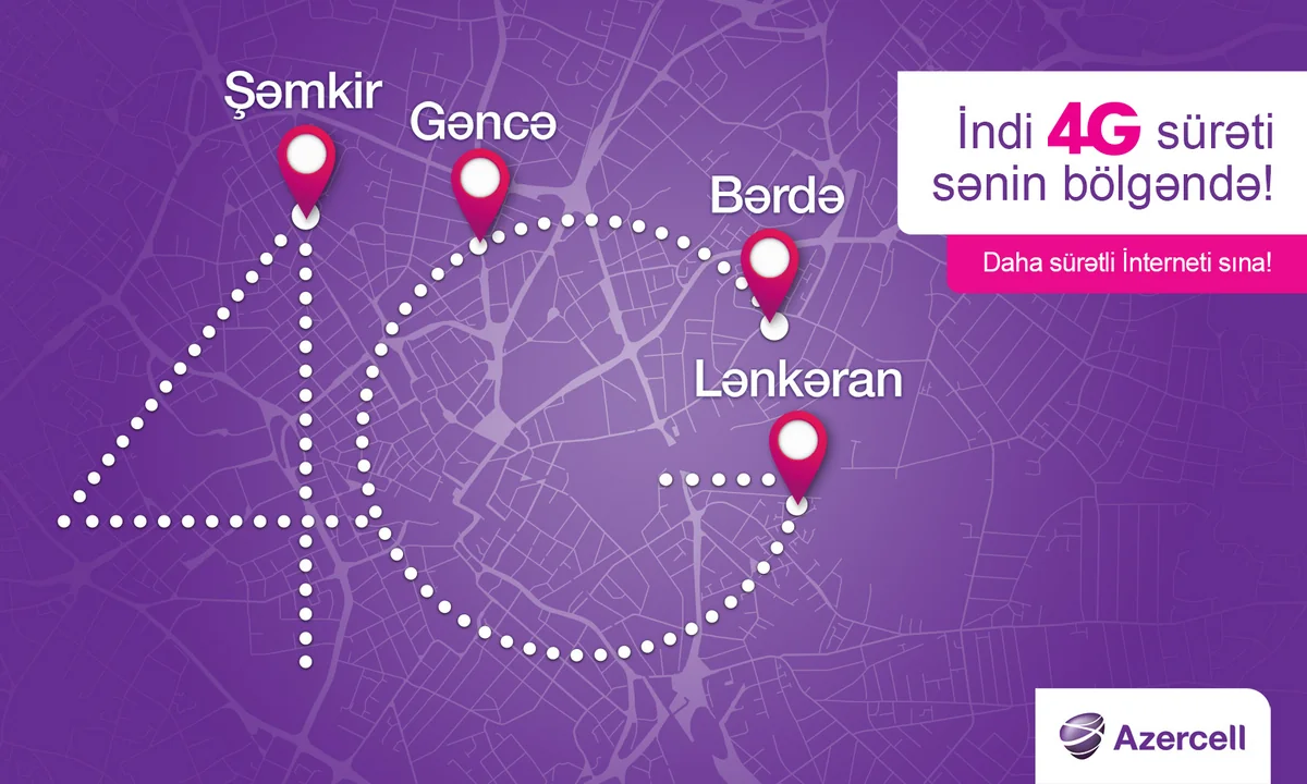“Azercell” daha 3 şəhərdə 4G stansiyaları quraşdırıb