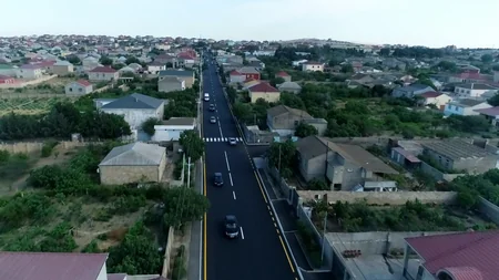 Saray qəsəbəsinin mərkəzi yolu əsaslı təmir edilib