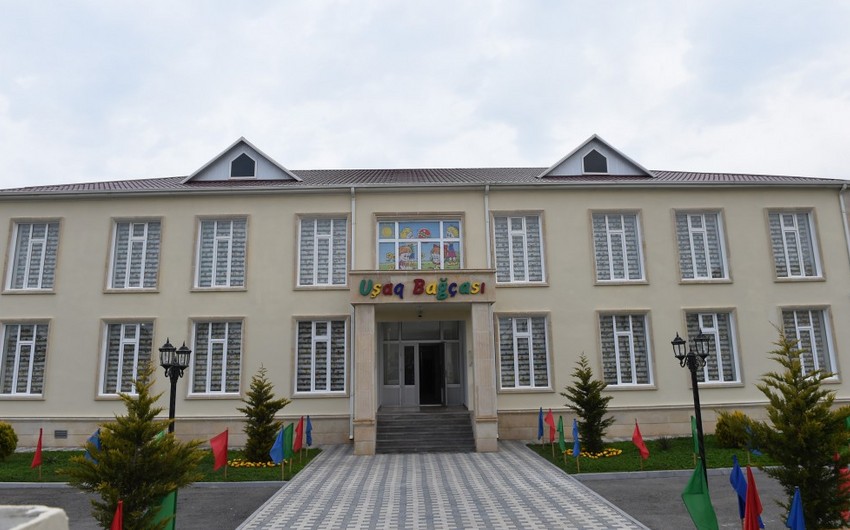 Heydər Əliyev Fondu tərəfindən Saatlıda inşa edilmiş 100 yerlik körpələr evi - uşaq bağçasının açılışı olub