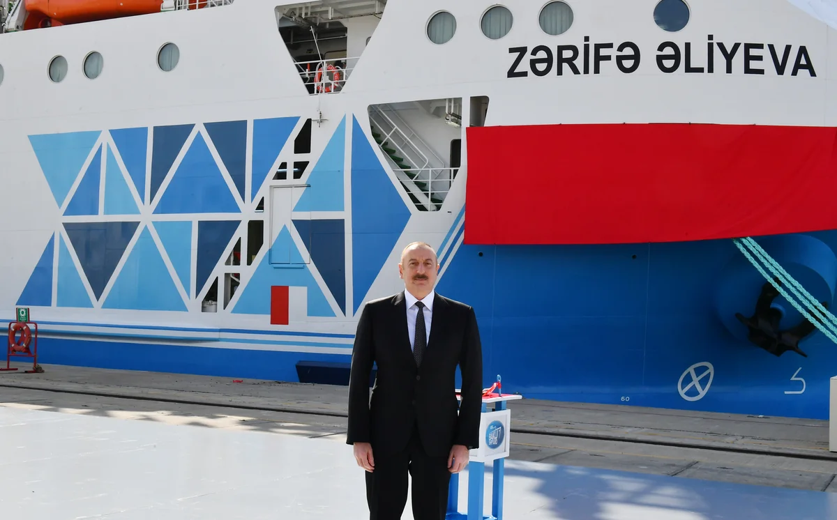 Azerbaijani President inaugurates Zarifa Aliyeva ferry boat
