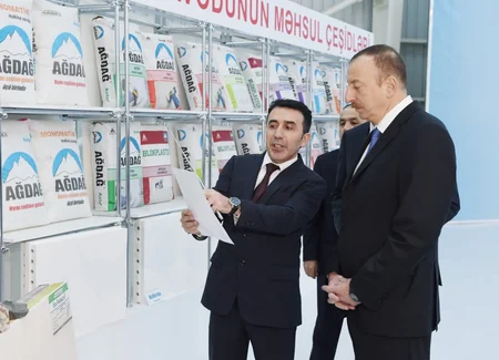Prezident İlham Əliyev Yeni Ağdağ gips zavodunun açılışında iştirak edib