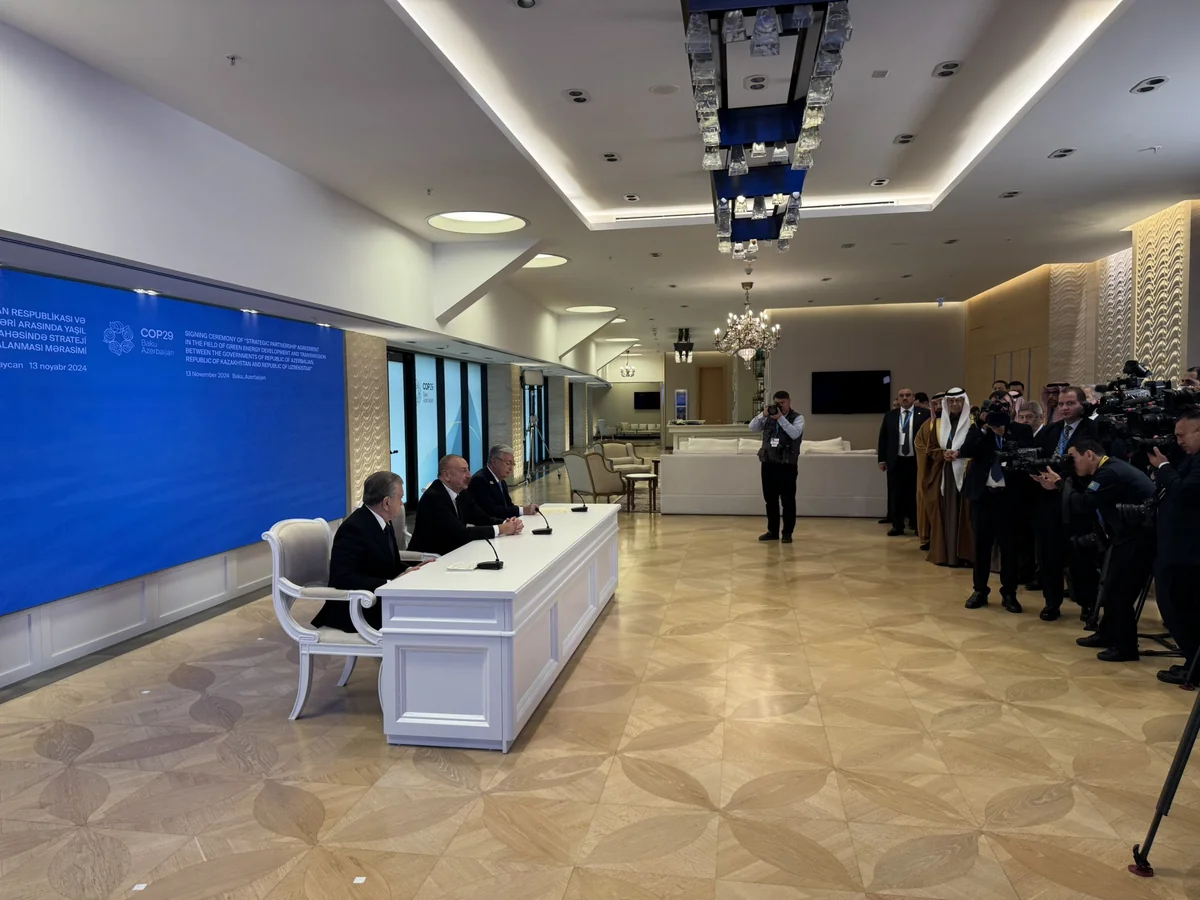 COP29-da Azərbaycan, Qazaxıstan və Özbəkistan yaşıl enerji dəhlizinin yaradılması üzrə saziş imzalayıblar