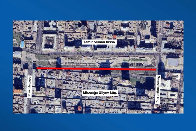 Bakının Mirzəağa Əliyev küçəsində nəqliyyatın hərəkəti məhdudlaşdırılacaq