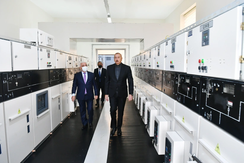 İlham Əliyev Cəbrayılda yeni yarımstansiyanın açılışını edib