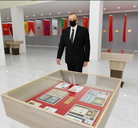 Dövlət başçısı Tərtərdə Dövlət Rəmzləri Muzeyinin açılışında iştirak edib - YENİLƏNİB