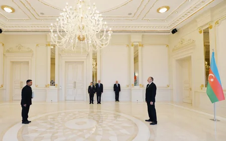 President Ilham Aliyev received the credentials of the incoming Indian Ambassador