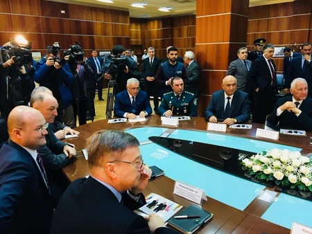 Samur çayı üzərində salınacaq yeni avtomobil körpüsünün təməli qoyulub