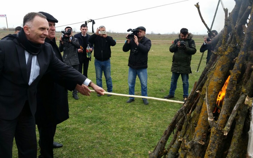 İsrail səfiri Şabranda İlaxır çərşənbənin qeyd olunmasında iştirak edib
