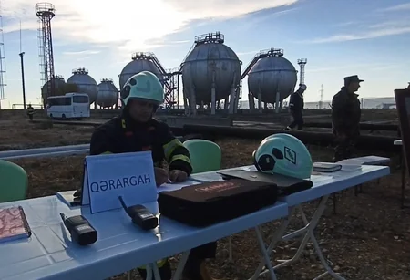 Paytaxtda yanğın-taktiki təlimi keçirilib