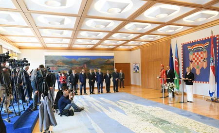 Azerbaijani and Croatian presidents make press statements